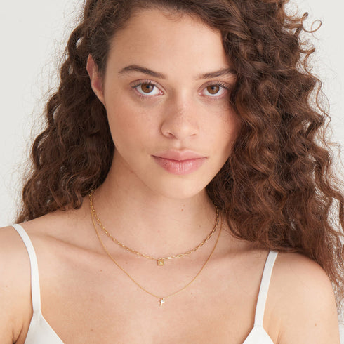 Gold Chunky Chain Padlock Necklace